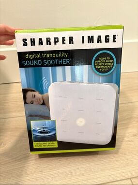 Sharper Image White Sound Soother with Blue and Green Accents